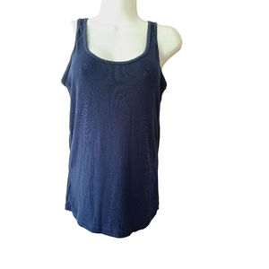 Old Navy Blue Ribbed Slim Fit Tank sz Large Top